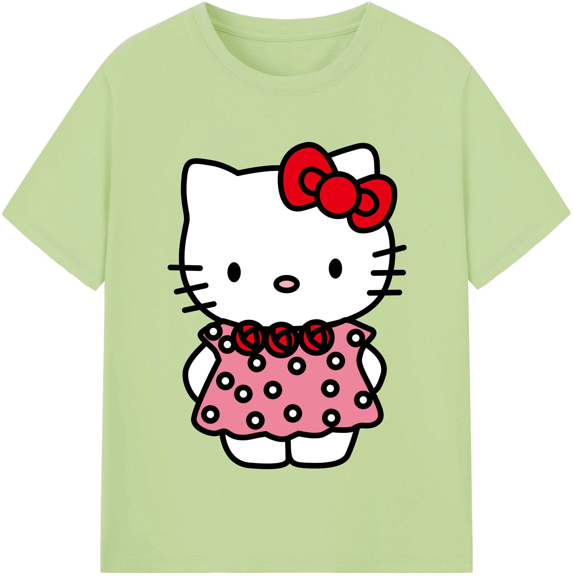 （画像用） Hello Kitty ハローキティ 綿100％半袖Tシャツ（フロントプリント）